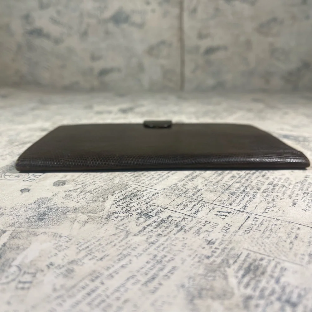 Rare Vintage Mark Cross Paris Genuine Lizard Leather Travel Wallet Collector